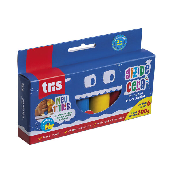 GIZ DE CERA TRIS 6 CORES JUMBO SUPER - Image 2