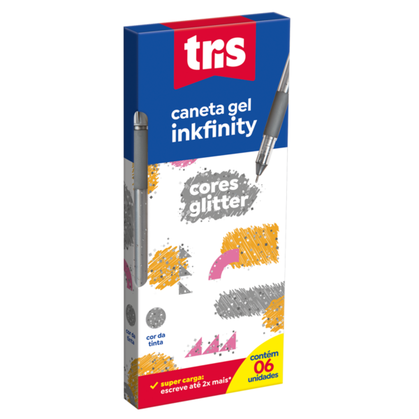CANETA GEL TRIS INKFINITY GLITTER PRATA - Image 3