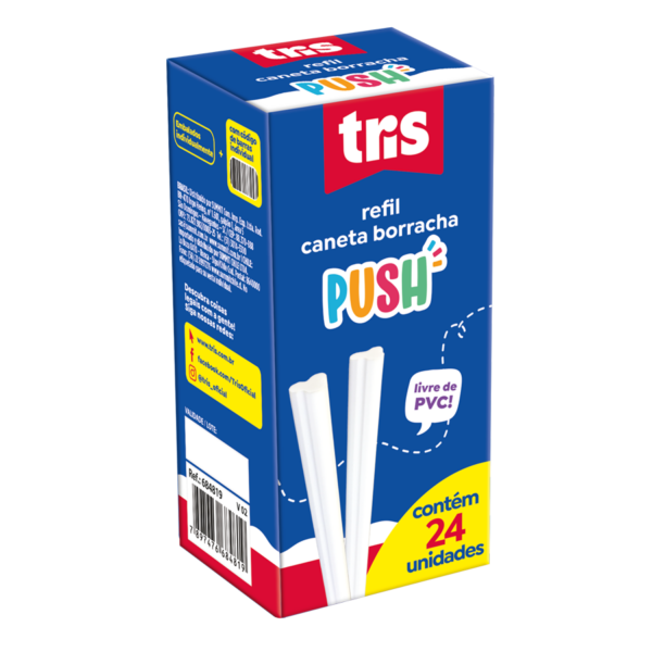 BORRACHA CANETA TRIS REFIL PUSH