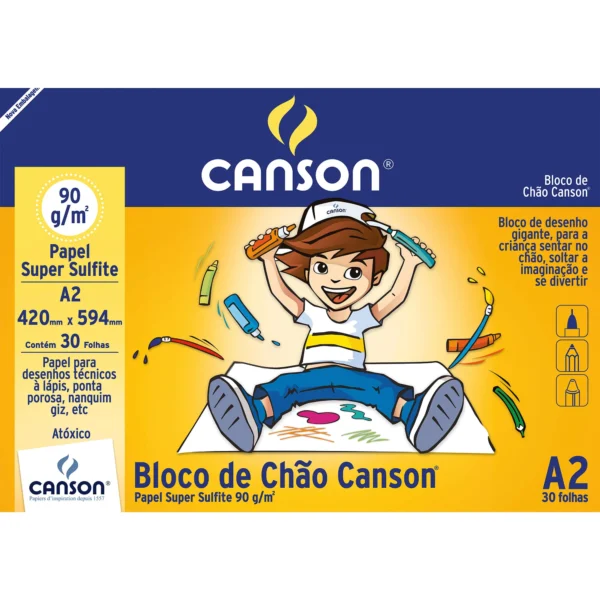 BLOCO DESENHO CANSON A2 30FLS 90GM2 CHAO INFANTIL