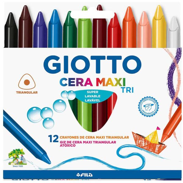 GIZ DE CERA GIOTTO 12 CORES MAXI TRIANGULAR