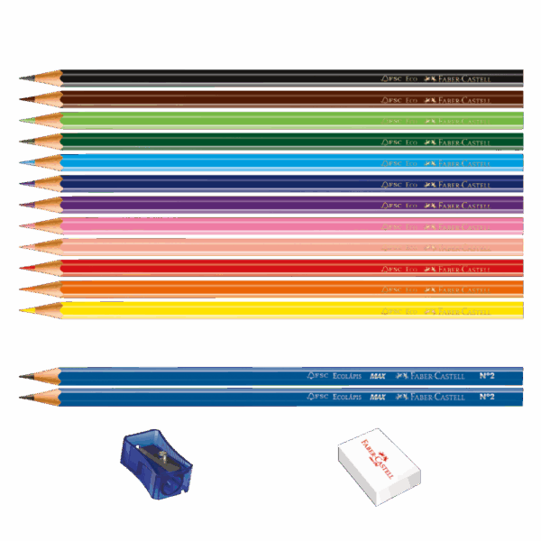LAPIS DE COR FABER CASTELL ECOLAPIS 12 CORES - Image 2