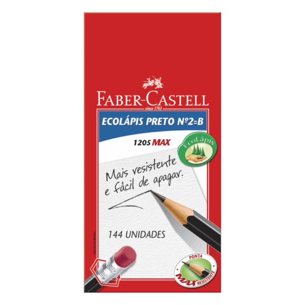LAPIS PRETO FABER CASTELL ECOLAPIS MAX SEXT BORRACHA