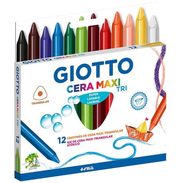 GIZ DE CERA GIOTTO 12 CORES MAXI TRIANGULAR - Image 2