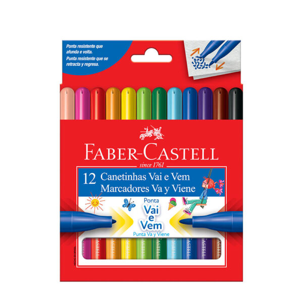 HIDROCOR FABER CASTELL 12 CORES VAI E VEM