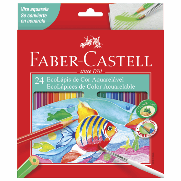 LAPIS DE COR FABER CASTELL 24 CORES AQUARELAVEL
