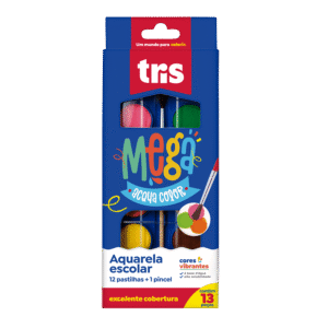 ESTOJO AQUARELA 12 CORES TRIS MEGA